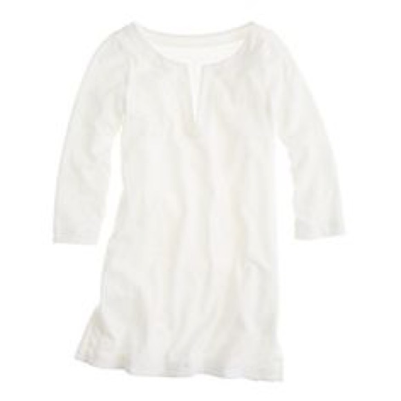 J.Crew white natural tunic dress, 3/4 sleeve - Picture 2 of 6